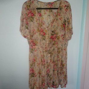 Vintage Floral Dress Jane Ashley Size Large